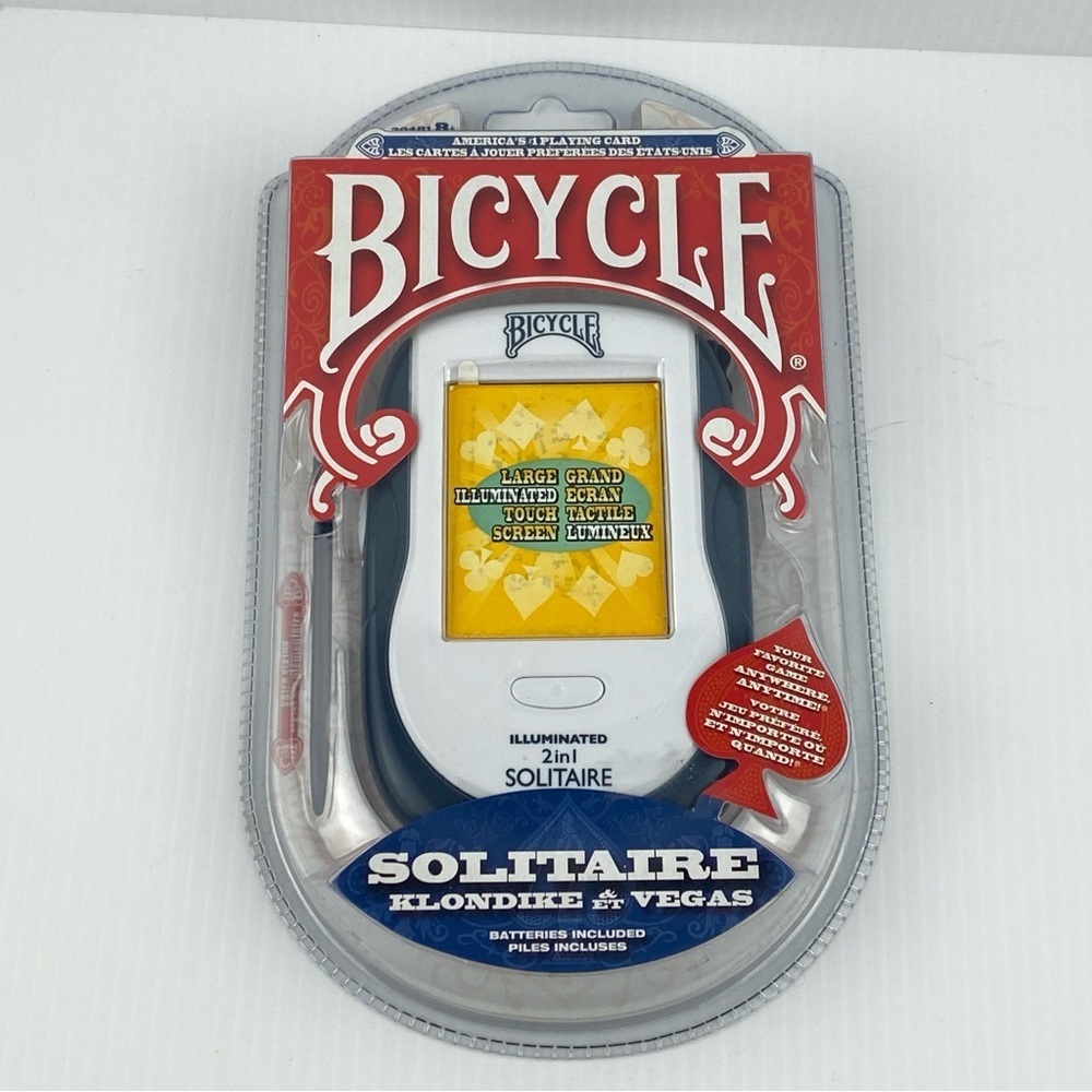 NEW Electronic Solitaire Game Bicycle Brand Handheld Touchscreen